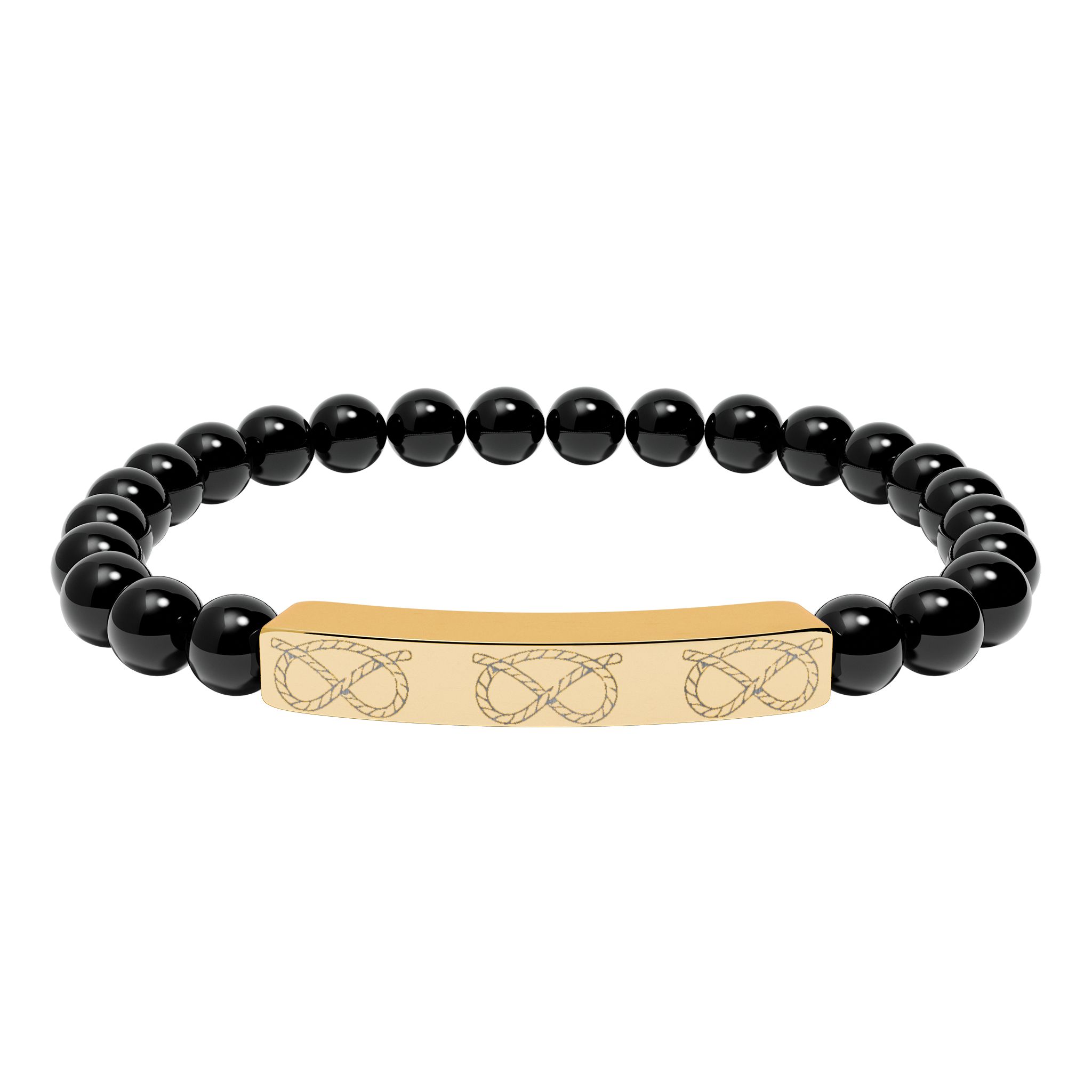 Stafford Knot Natural Stone Stretch Bar Bracelet (Engraving) - Image 5