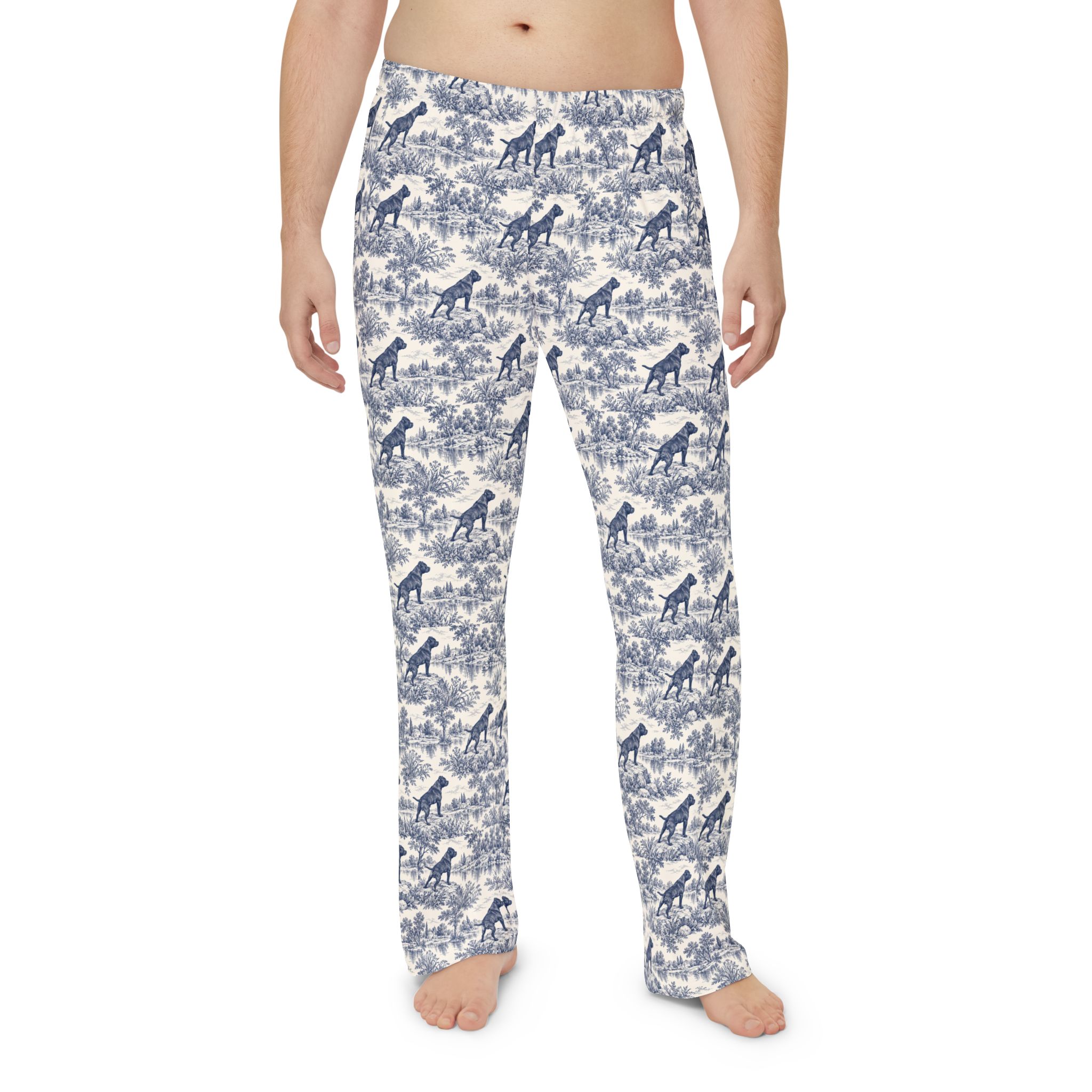 Men's Pajama Pants - Blue Toile with stafford Lounge Pants - Image 4
