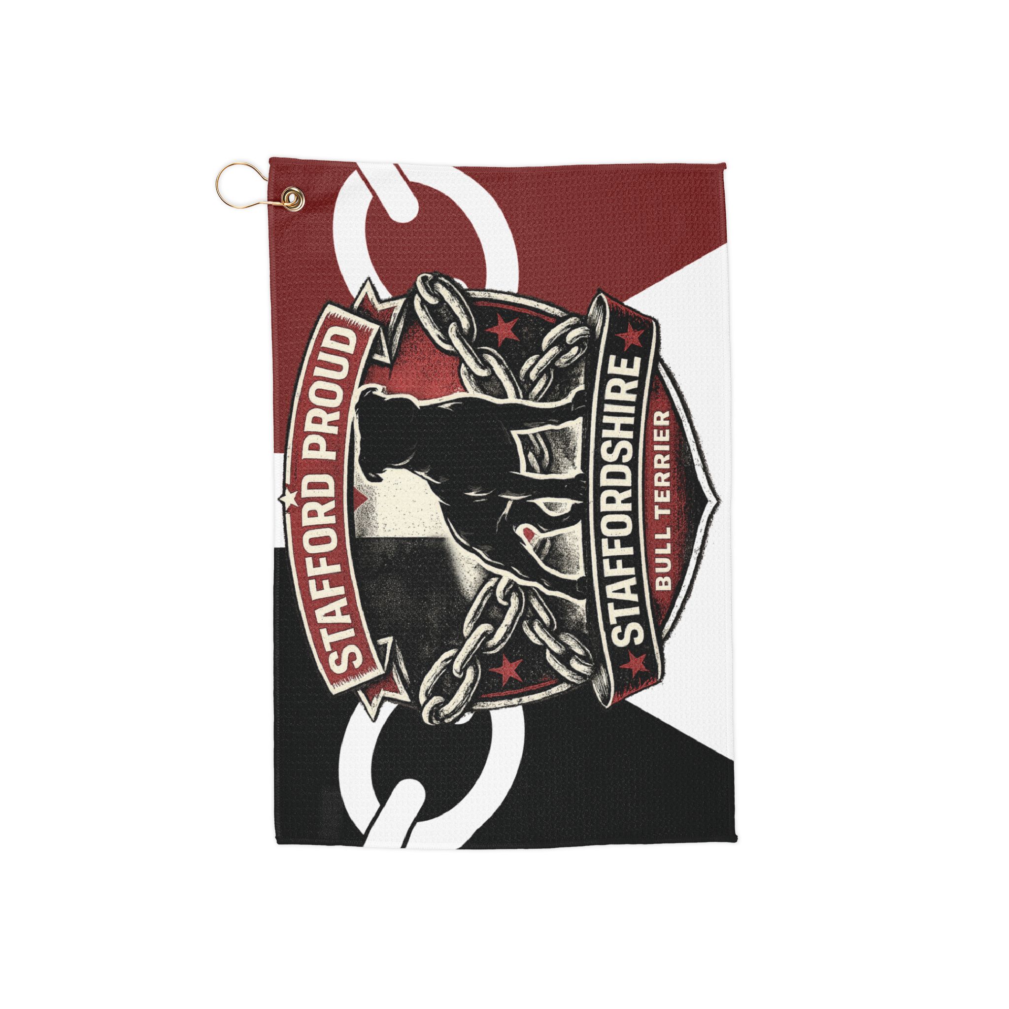 Staffordshire Bull Terrier Black Country Golf Towel - Image 2