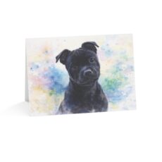 Stafford Puppy Watercolor Greeting Cards — Blank Inside (Pack of 1/10/30/50)