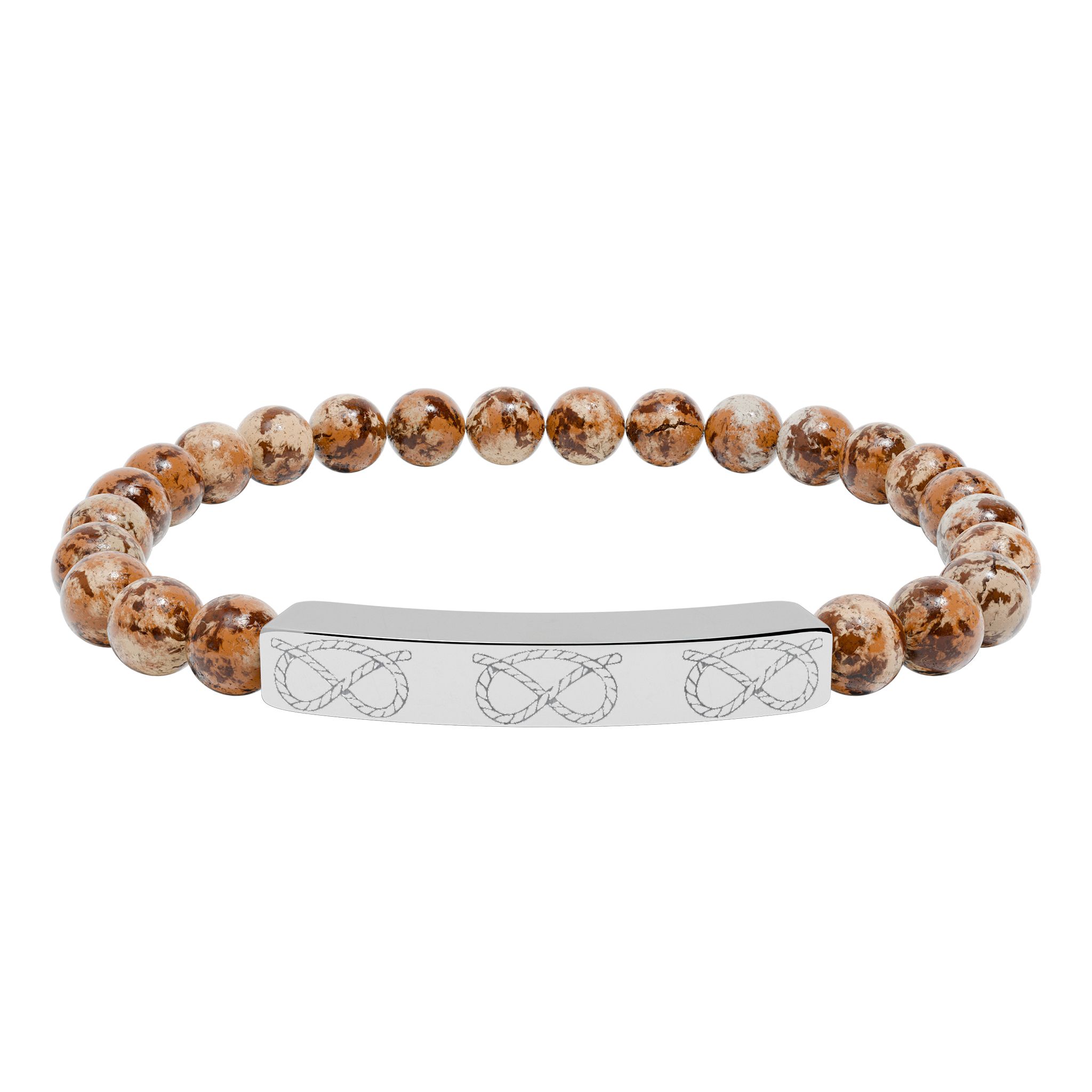 Stafford Knot Natural Stone Stretch Bar Bracelet (Engraving) - Image 3