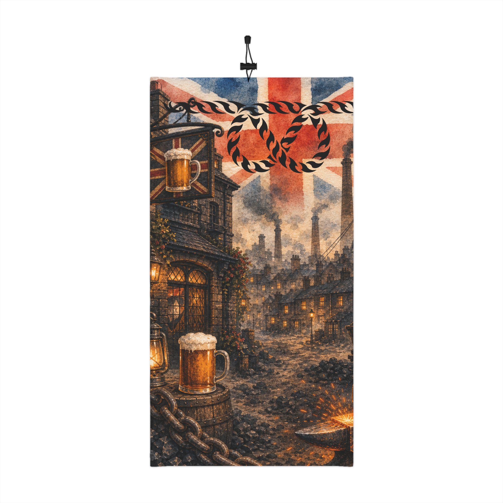Winter Neck Gaiter — Vintage Black Country British Flag Stafford Design - Image 2