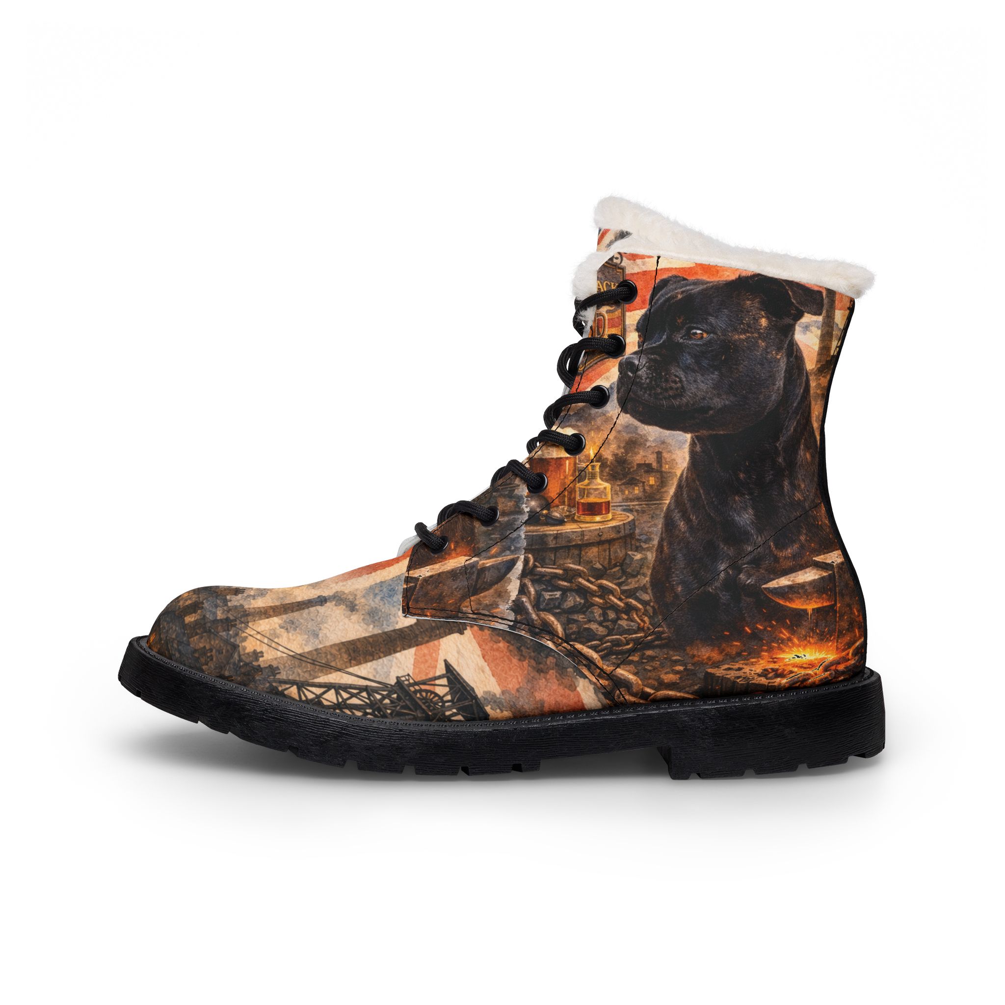 Women's Fur-Lined Leather Boots — Staffordshire Bull Terrier UK - Image 2