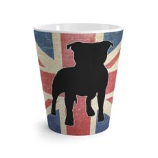 Union Jack Staffordshire Bull Terrier Latte mug