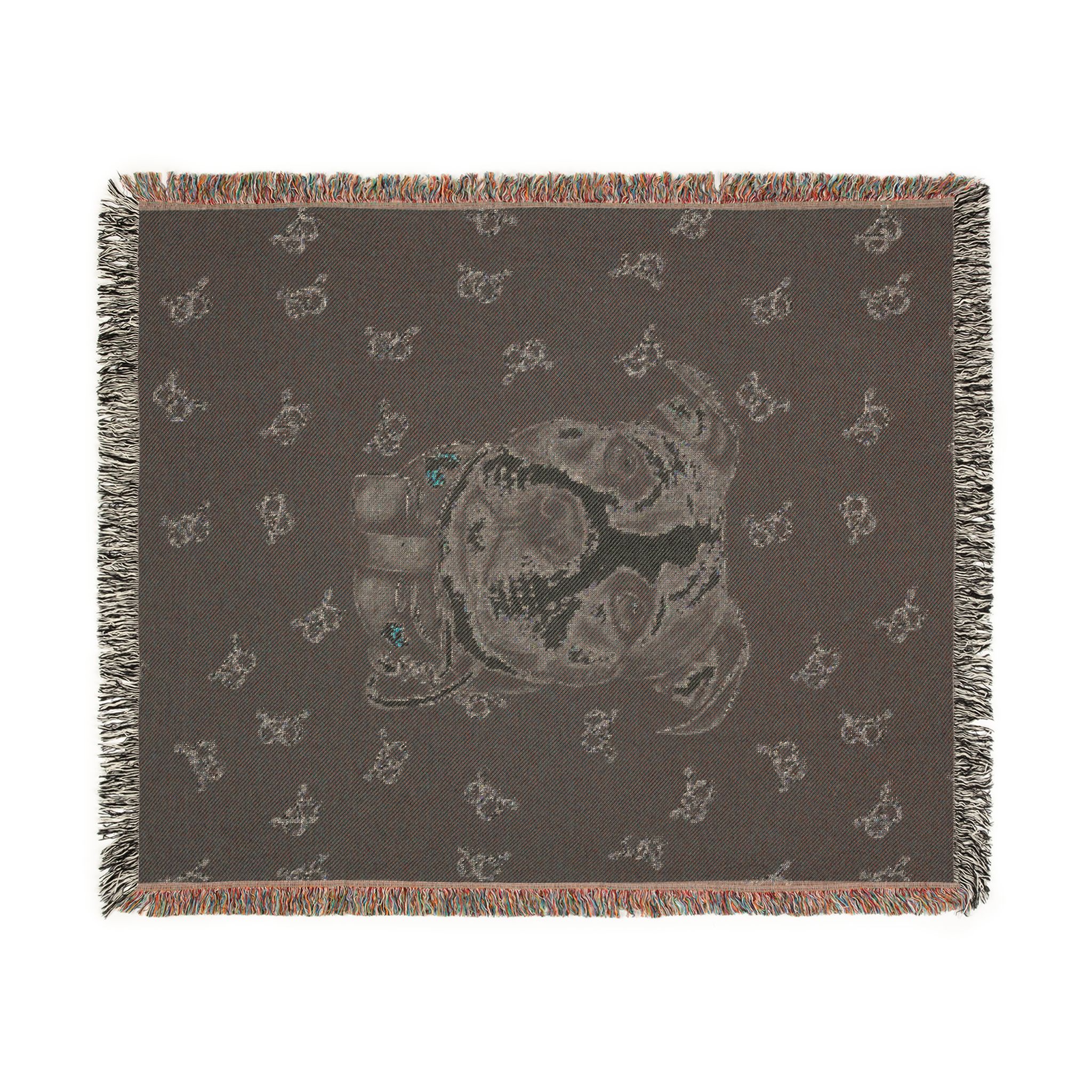 Stafford head and knots Woven Blanket — Cozy Staffordshire Bull Terrier Lover Throw - Image 6