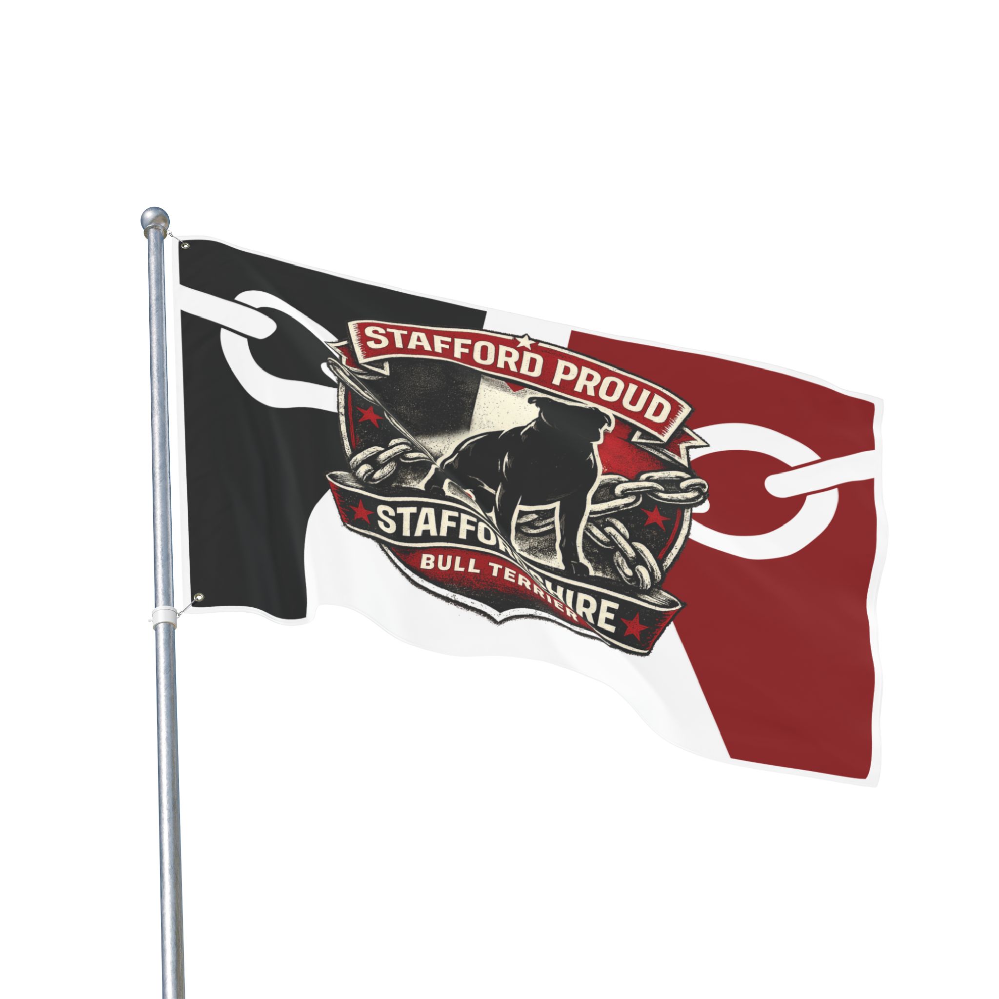 Stafford Proud Staffordshire Bull Terrier Flag — Double-Sided Flag - Image 11