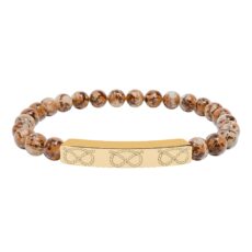 Stafford Knot Natural Stone Stretch Bar Bracelet (Engraving)