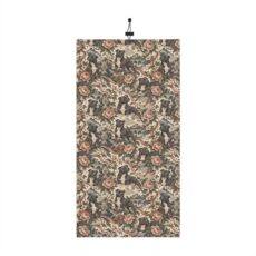 Floral Stafford Winter Neck Gaiter — Vintage dog & flower Print with Drawstring
