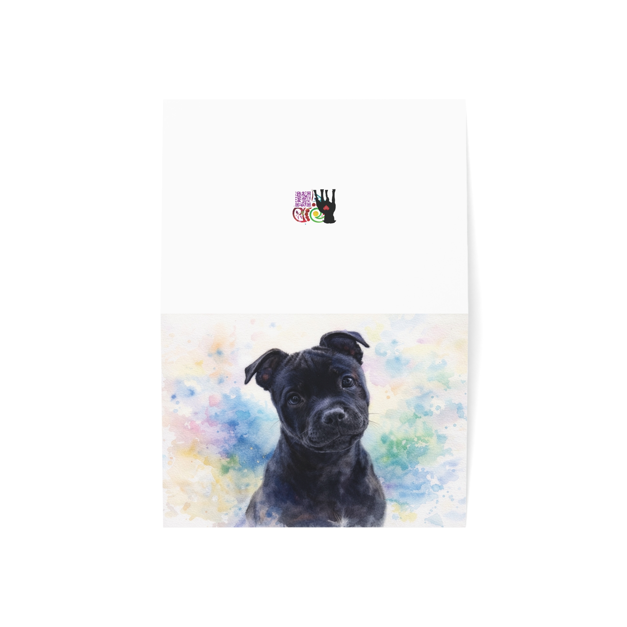 Stafford Puppy Watercolor Greeting Cards — Blank Inside (Pack of 1/10/30/50) - Image 3