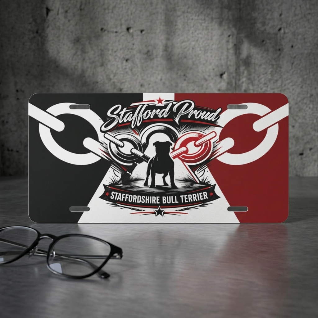 Staffordshire Bull Terrier Vanity Plate – "Stafford Proud" Car License Plate - Image 2
