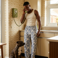 Men's Pajama Pants - Blue Toile with stafford  Lounge Pants