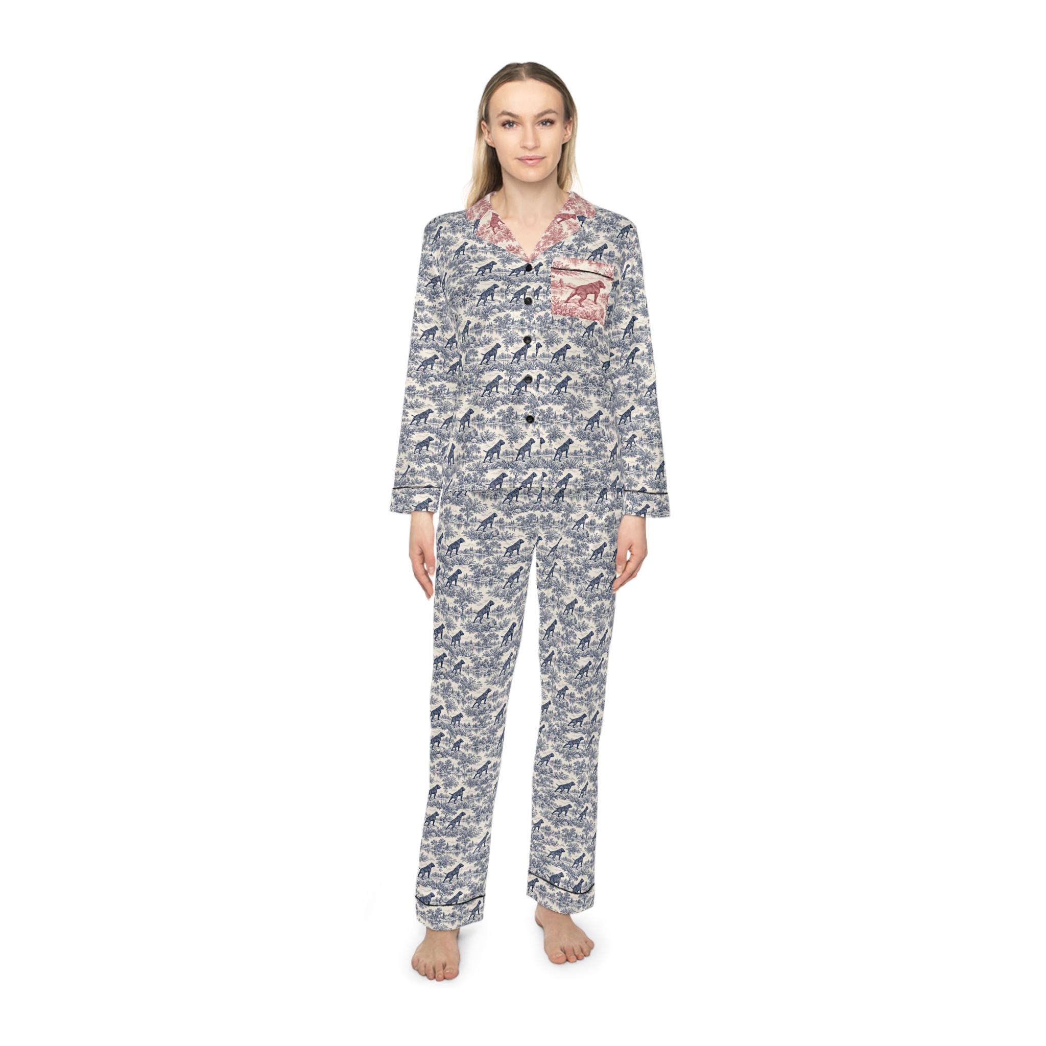 Satin Women's Pajama Set — Classic toile design with a stafford Sleepwear - Image 4