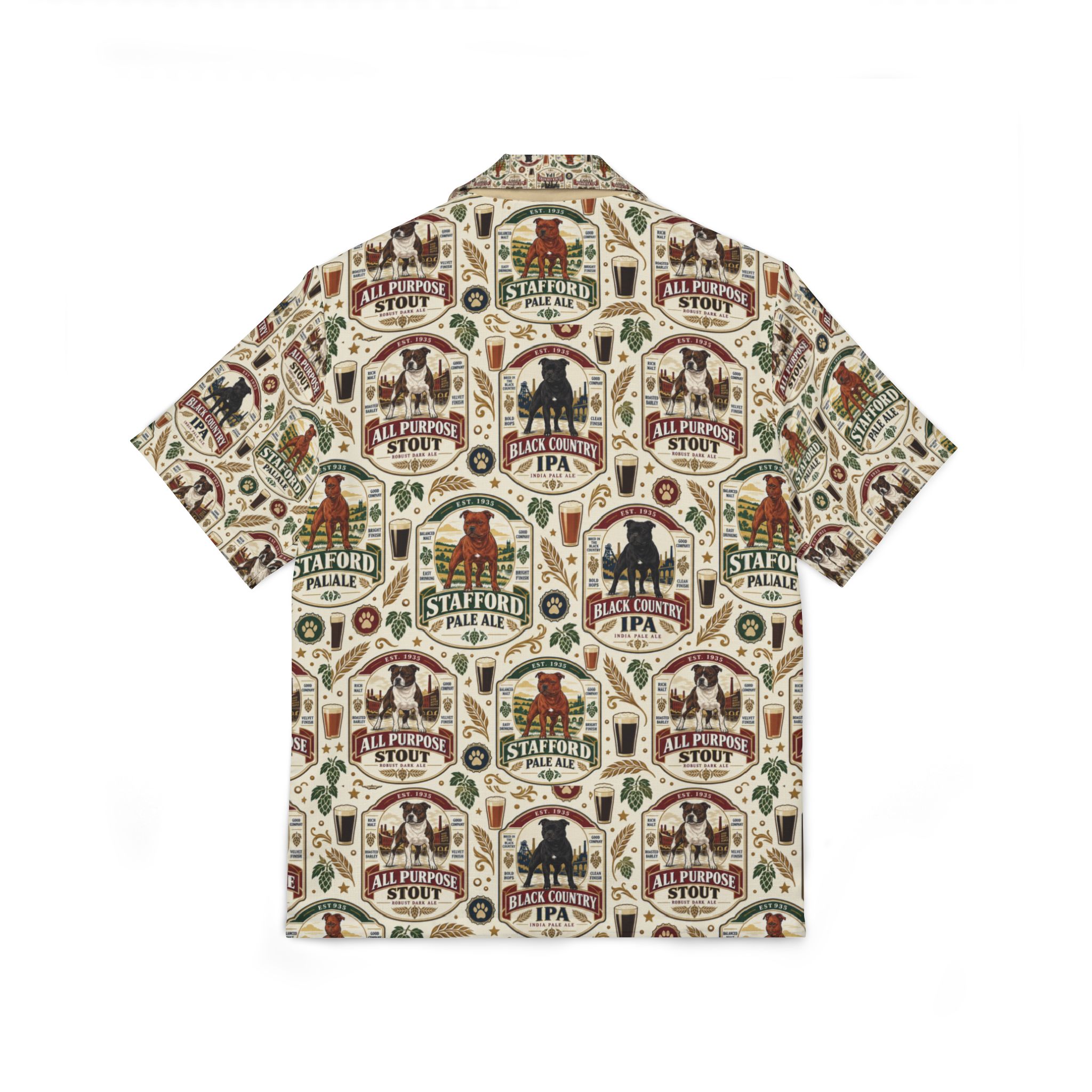 Men's Hawaiian Camp Shirt Stafford Vintage Beer Label design - Image 4