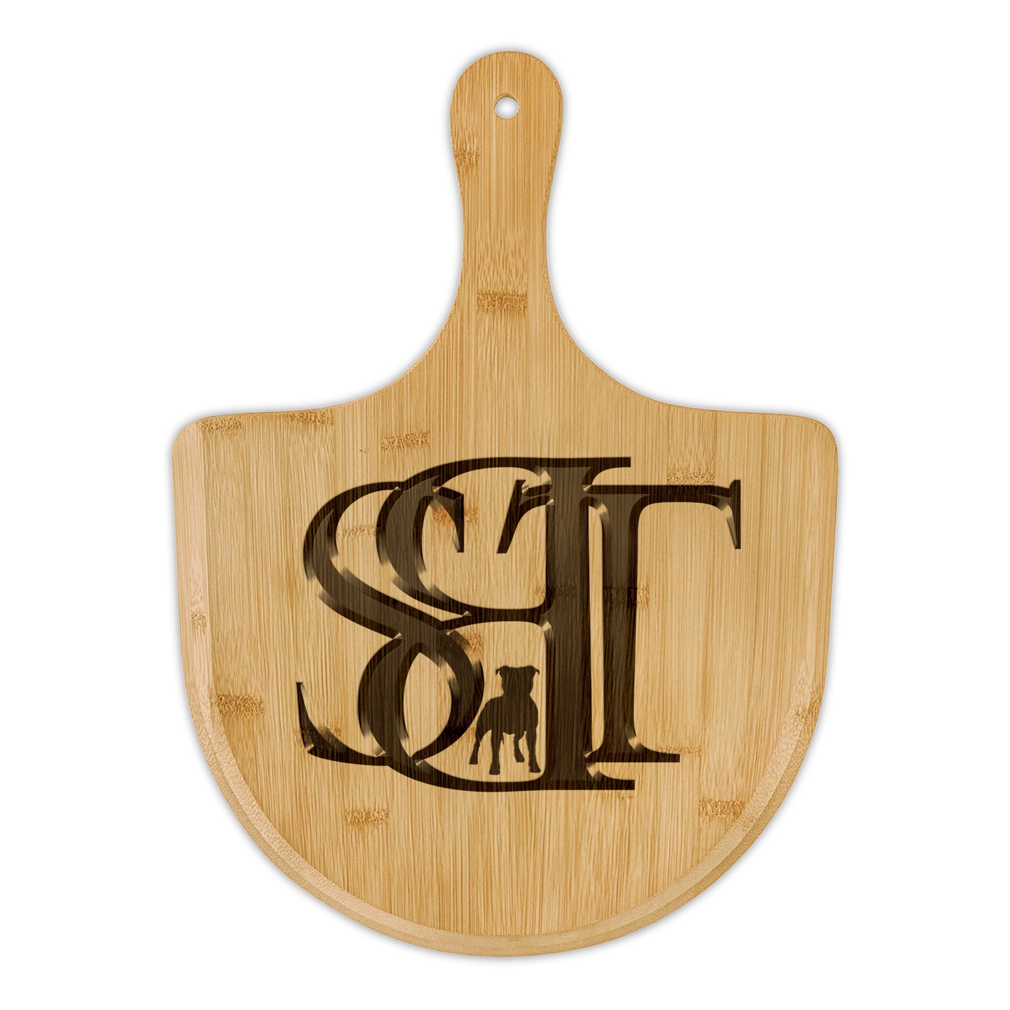Engraved Bamboo Pizza Peel — SBT Monogram