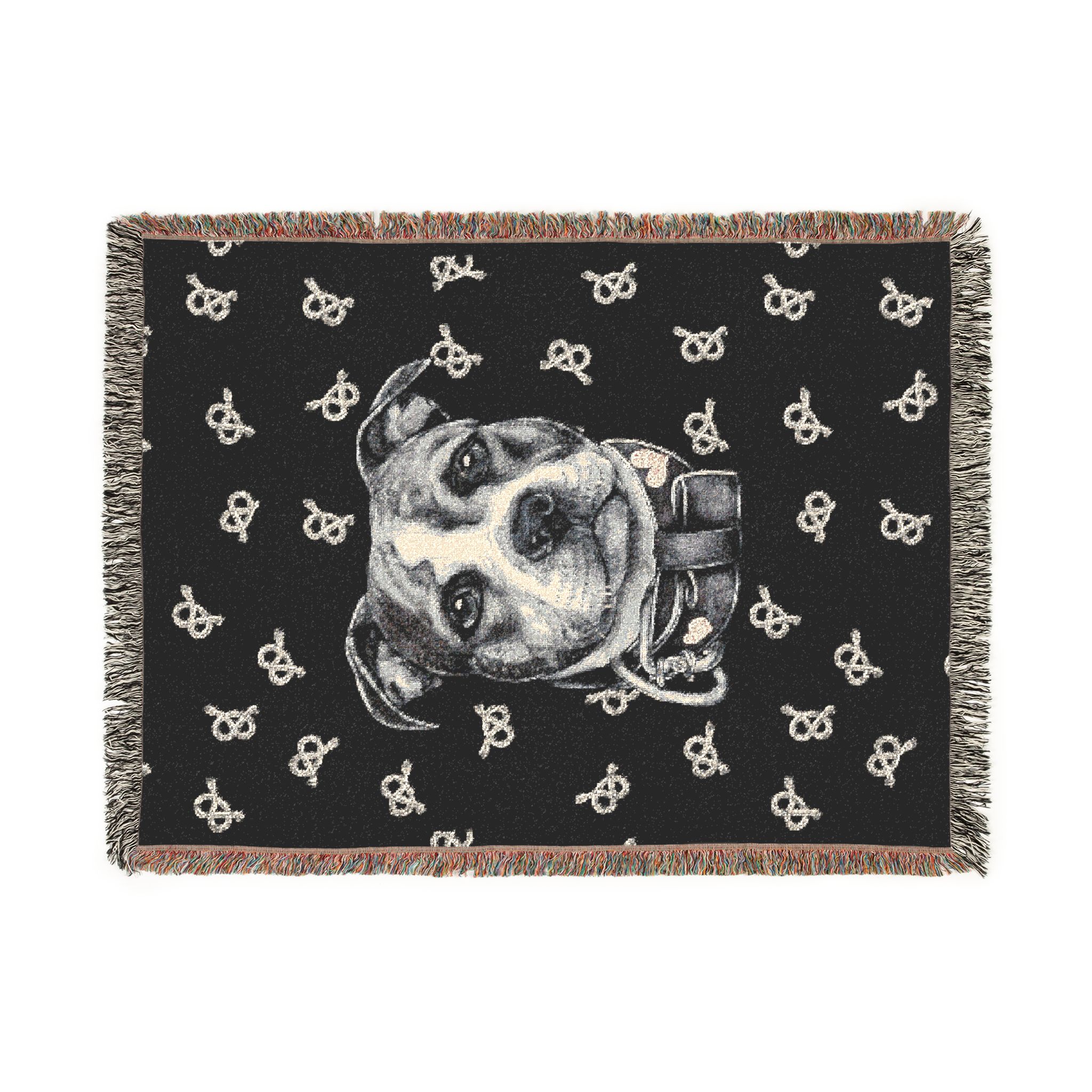 Stafford head and knots Woven Blanket — Cozy Staffordshire Bull Terrier Lover Throw - Image 10