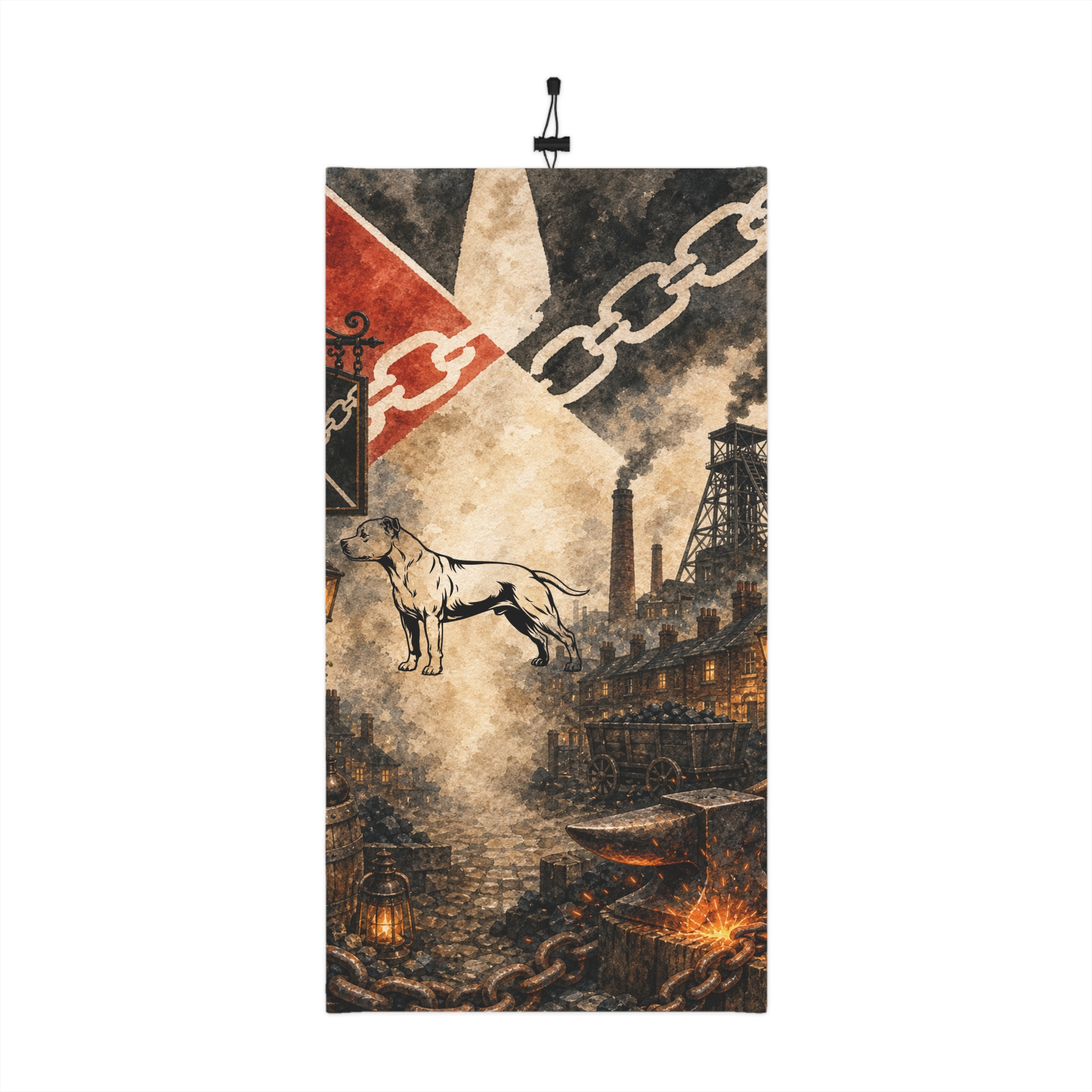 Winter Neck Gaiter — Vintage Black Country British Flag Stafford Design