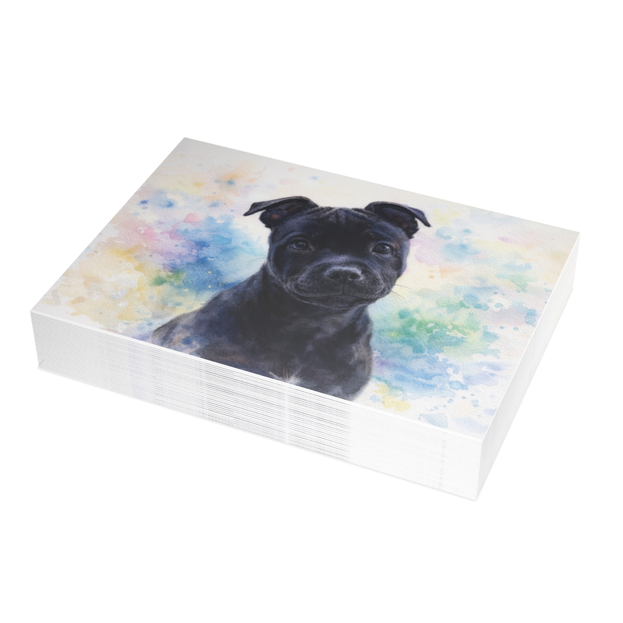 Stafford Puppy Watercolor Greeting Cards — Blank Inside (Pack of 1/10/30/50) - Image 17