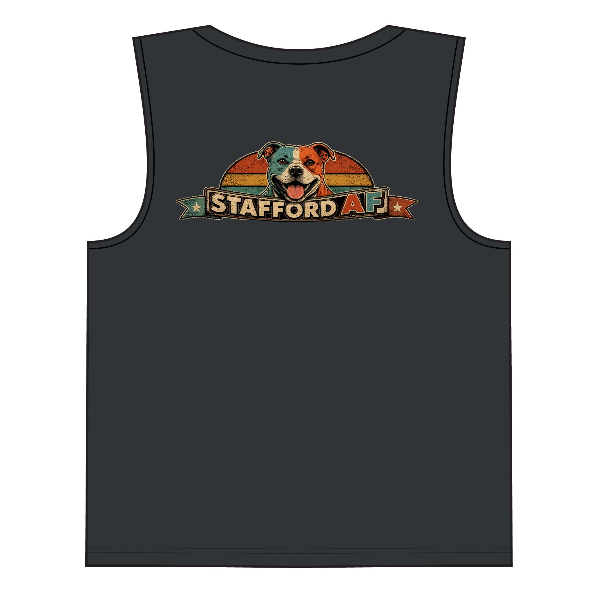 Stafford AF Muscle Tank — Retro Staffordshire Bull Terrier Tank Top - Image 6