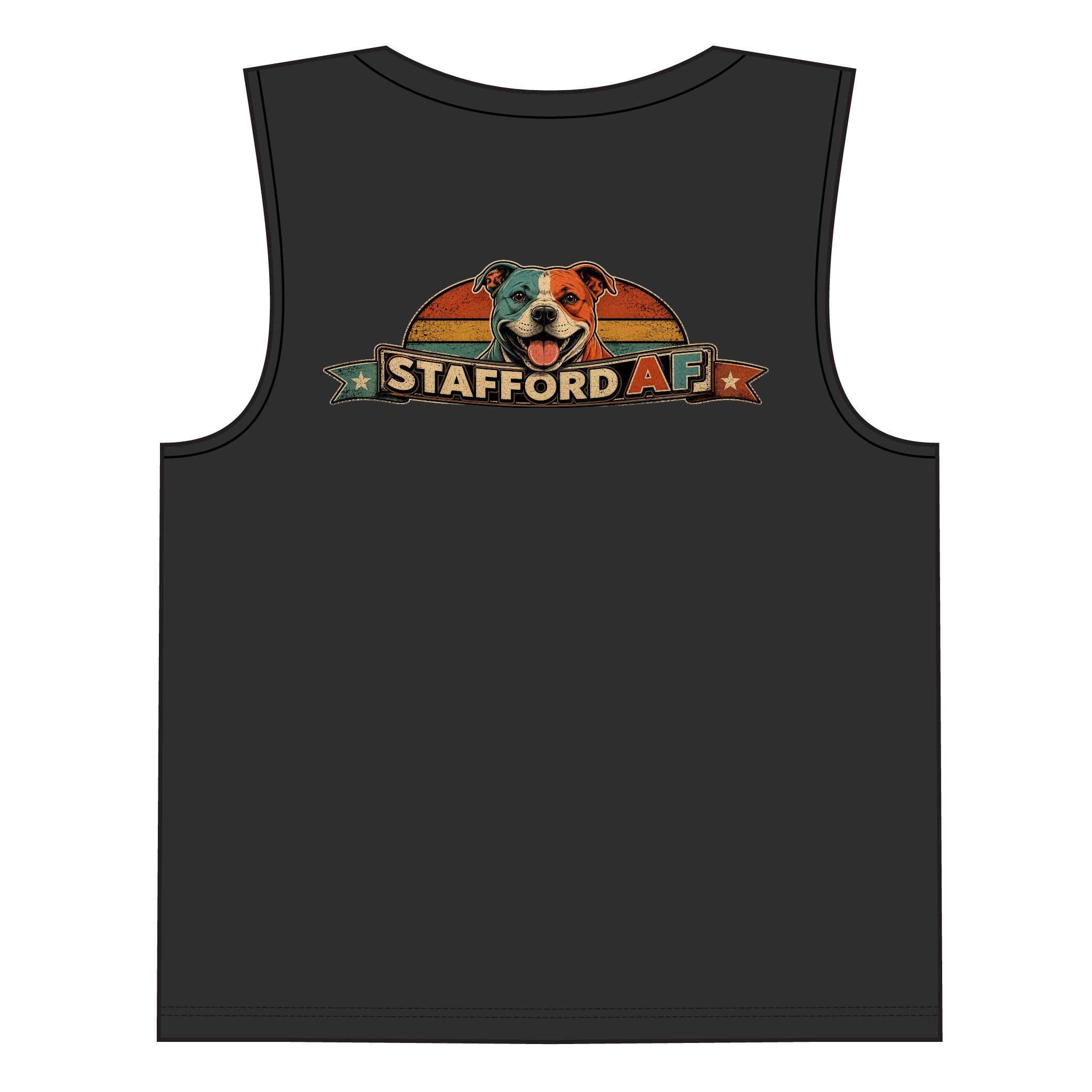 Stafford AF Muscle Tank — Retro Staffordshire Bull Terrier Tank Top - Image 4