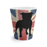 Union Jack Staffordshire Bull Terrier Latte mug