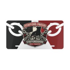 Staffordshire Bull Terrier Vanity Plate – "Stafford Proud" Car License Plate