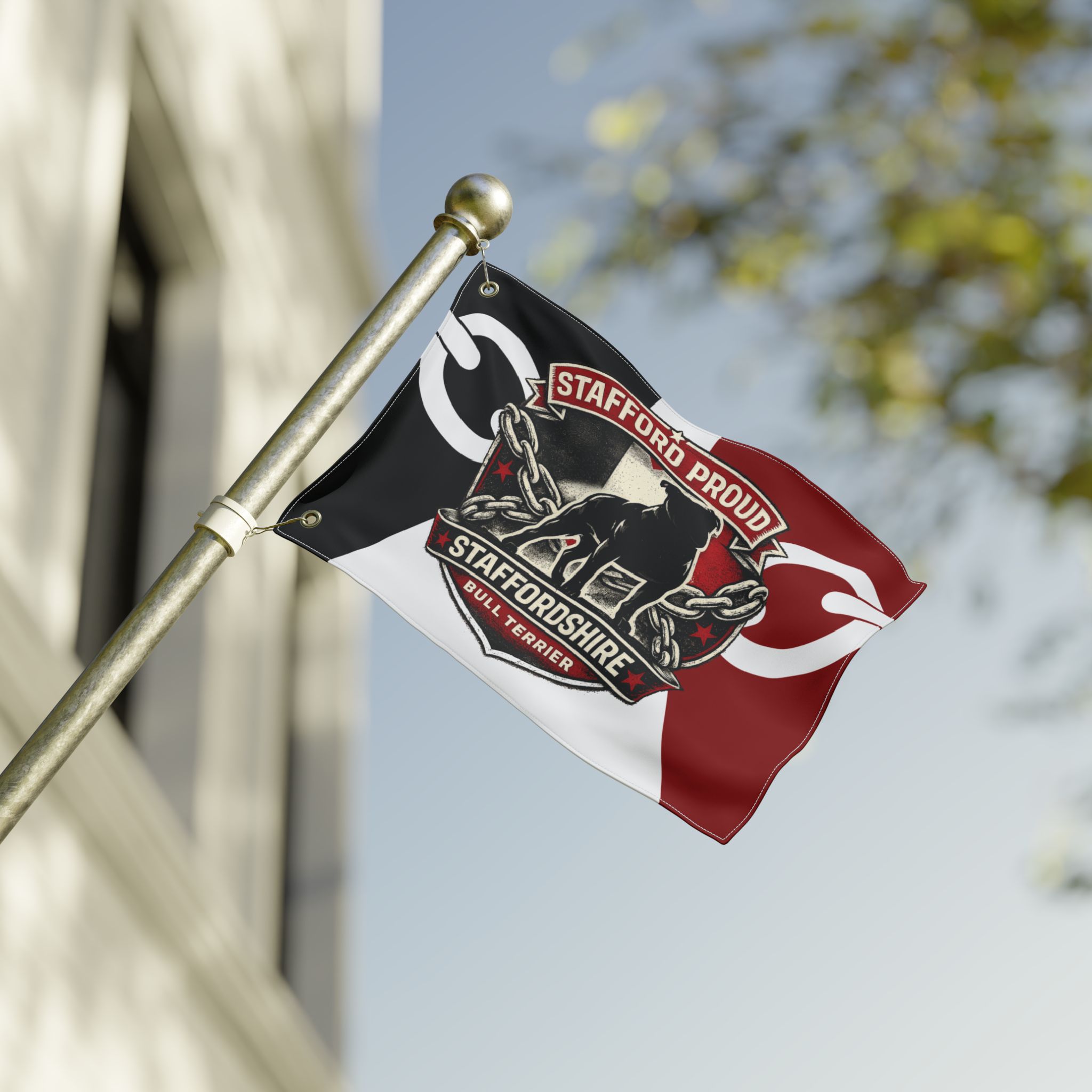 Stafford Proud Staffordshire Bull Terrier Flag — Double-Sided Flag - Image 7