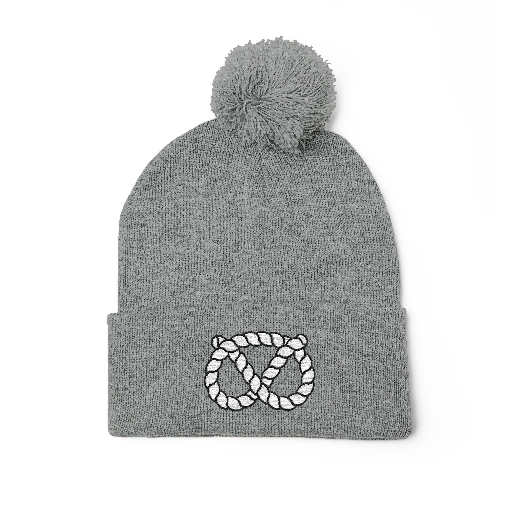 Pom-Pom Stafford Knot Knit Cap (Embroidery) - Image 3