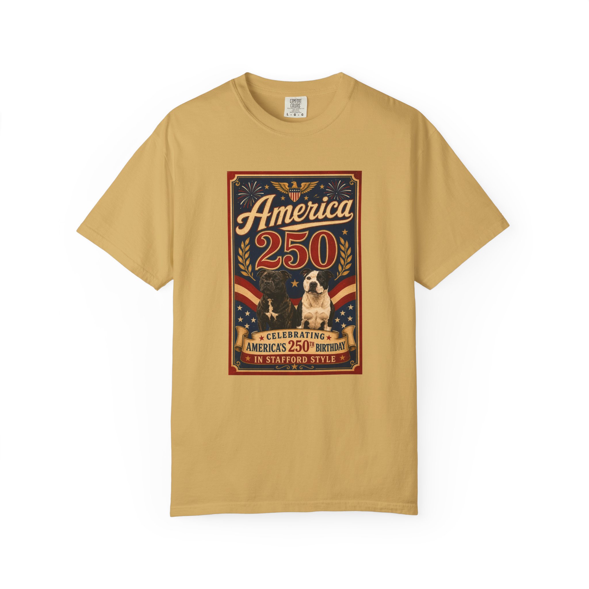 America 250 Vintage Stafford Poster T-Shirt — 250th Anniversary Design - Image 2