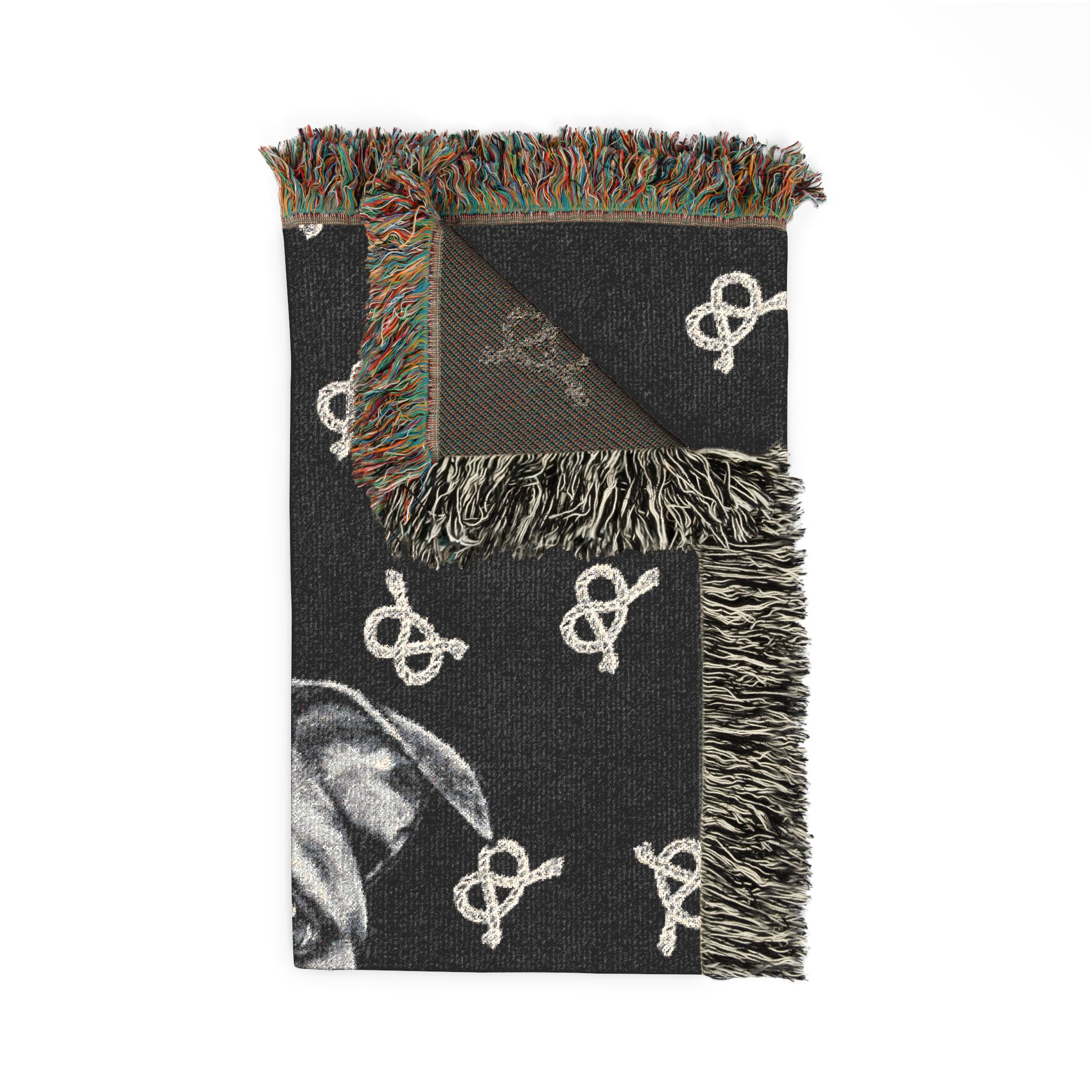 Stafford head and knots Woven Blanket — Cozy Staffordshire Bull Terrier Lover Throw - Image 4