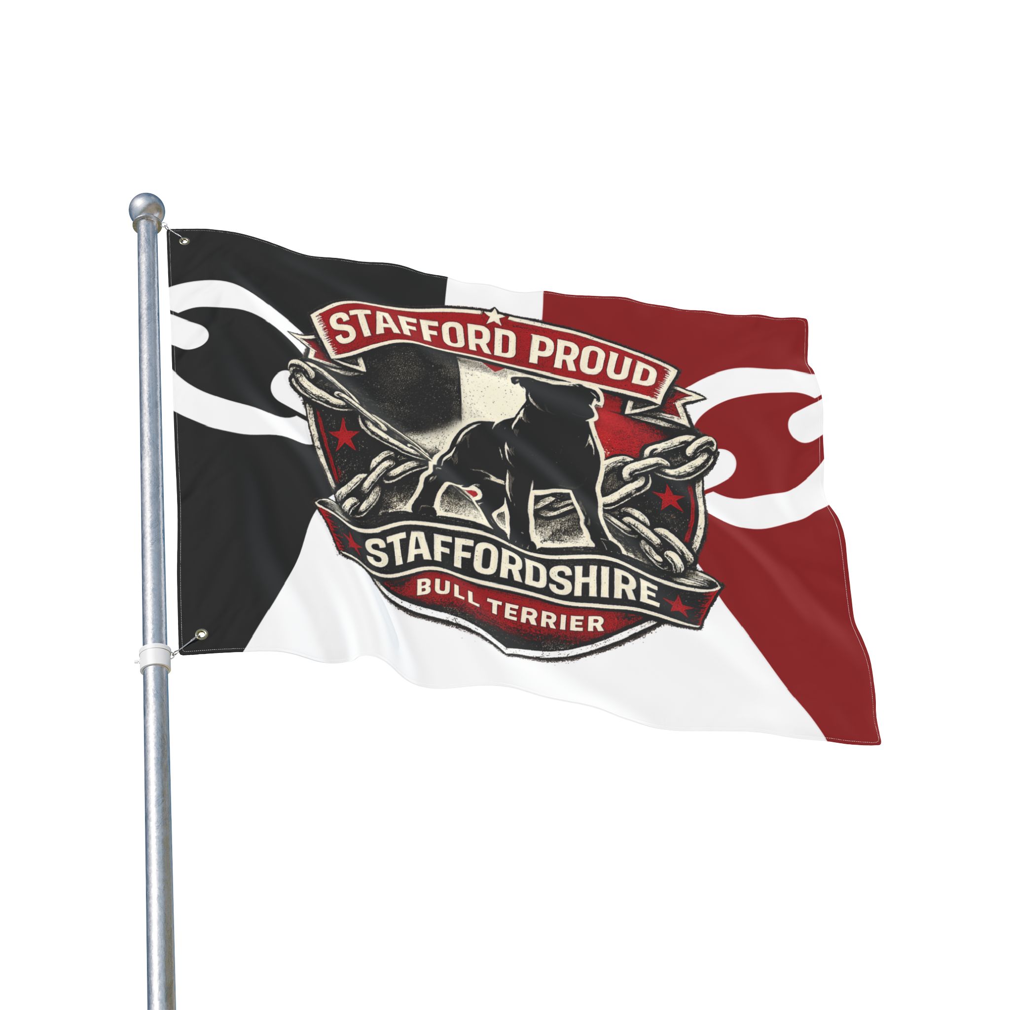 Stafford Proud Staffordshire Bull Terrier Flag — Double-Sided Flag - Image 3