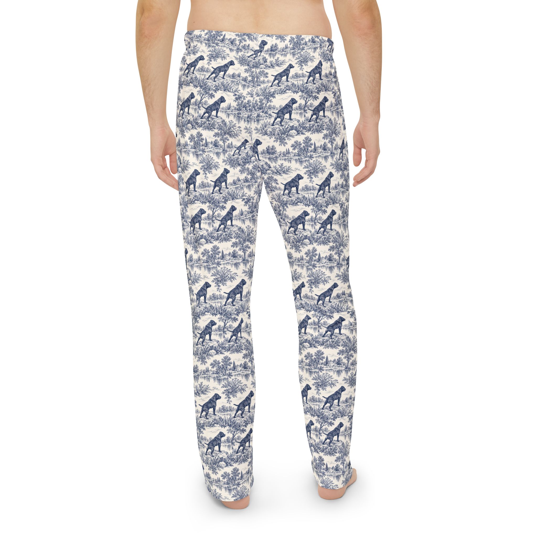 Men's Pajama Pants - Blue Toile with stafford Lounge Pants - Image 5