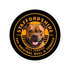 The Original Bull and Terrier red Round Stickers, IndoorOutdoor