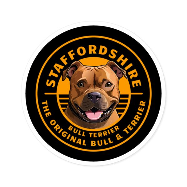 The Original Bull and Terrier red Round Stickers, IndoorOutdoor