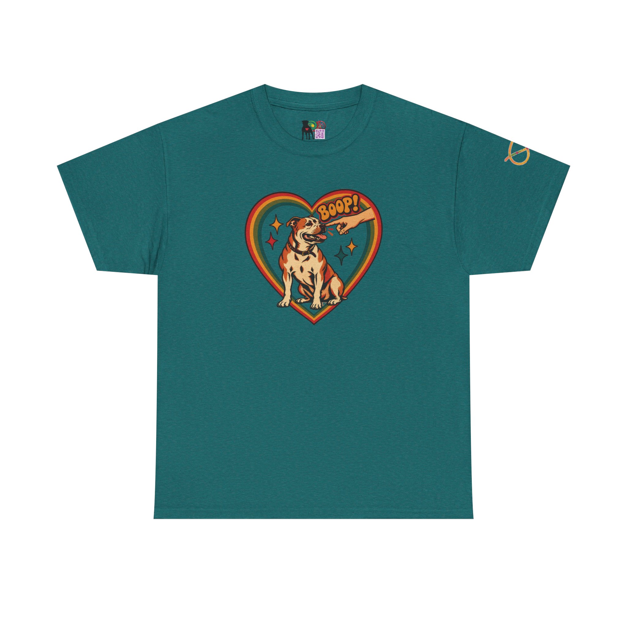 Boop! Vintage Heart Dog Tee — Cute Retro Pup Graphic T-Shirt