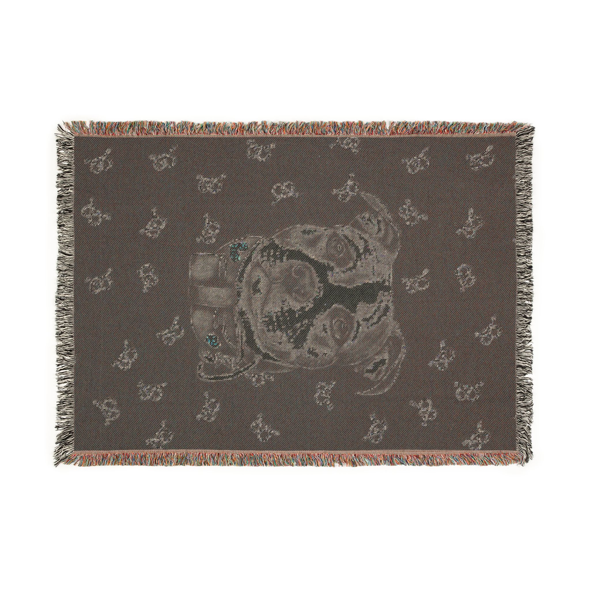Stafford head and knots Woven Blanket — Cozy Staffordshire Bull Terrier Lover Throw - Image 3