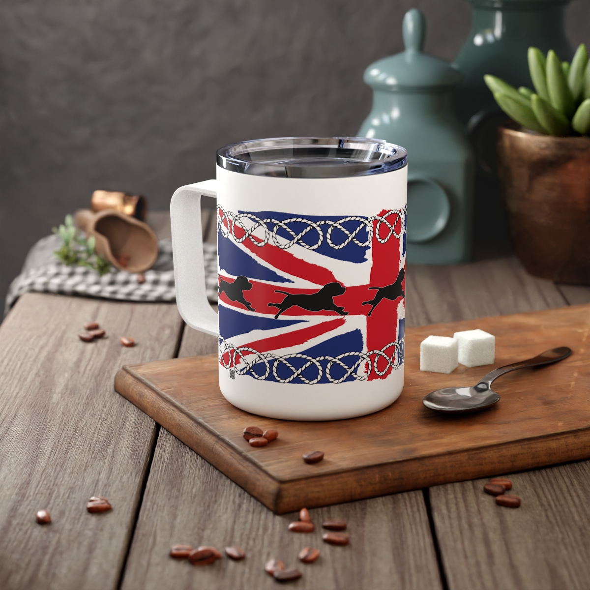 Union Jack Insulated Coffee Mug, 10oz - The Stafford Knot