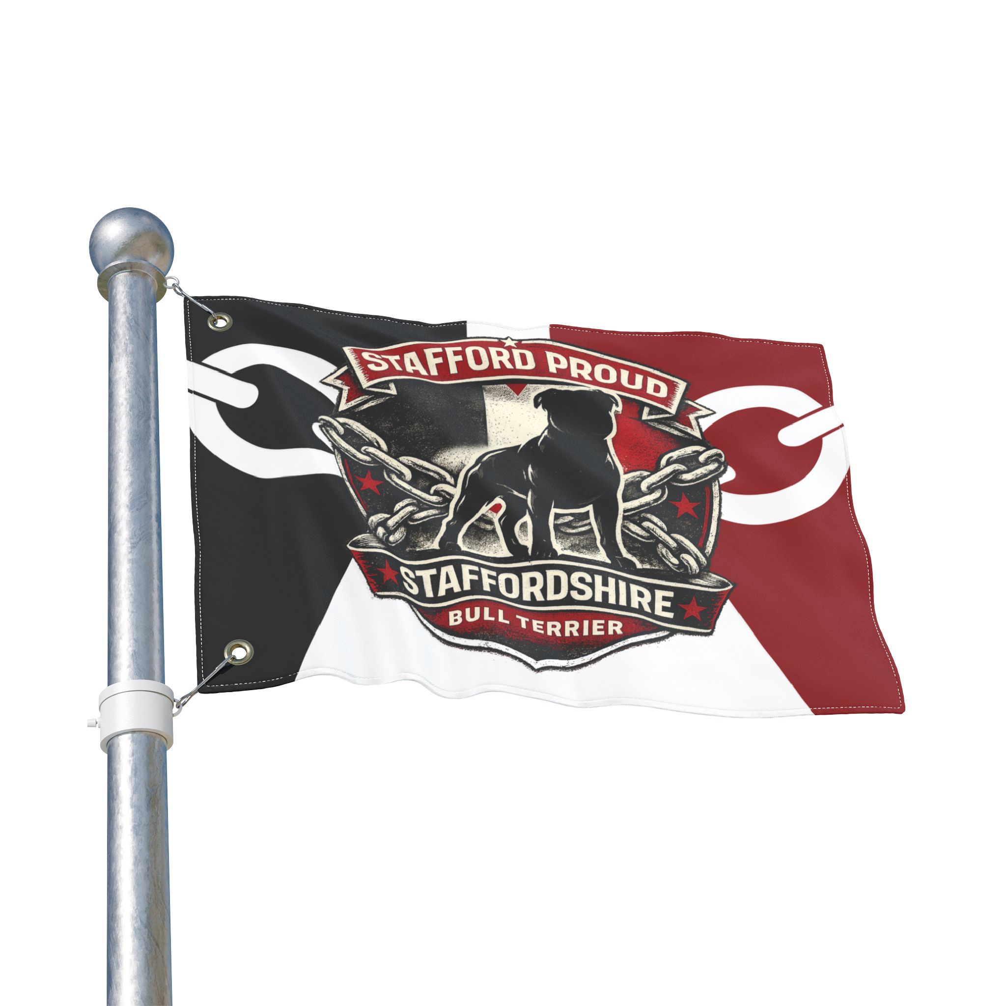 Stafford Proud Staffordshire Bull Terrier Flag — Double-Sided Flag - Image 6
